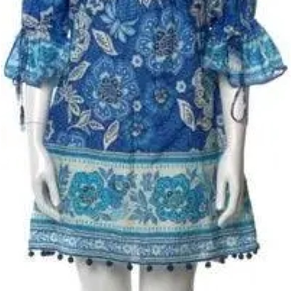 FARM Rio Blue Floral Midi Dress - Picture 7 of 10